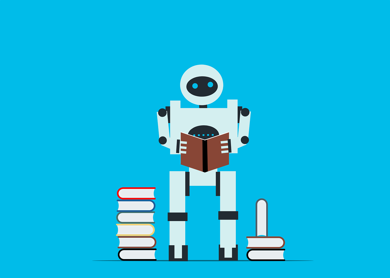 ai4manufacturing|robot of machine learning system studying books